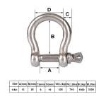 Polished Finish Stainless Steel Bow Shackle Perfect for Rigging Screw Applicatio