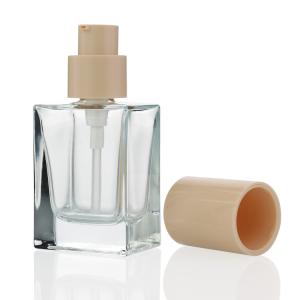 Luxury Small Square 30ml Foundation Bottle Screen Printing With Metal Screw Cap