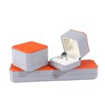 Luxurious Jewelry Package Hanhong Custom Gray Leather Box for Rings and Pendants