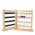 Compact Multipurpose Wooden Ear Rings Drop Display Rack Jewelry Exhibition Stand