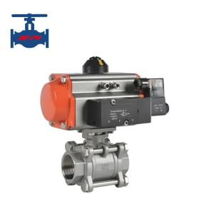 Wholesale Stainless Steel 304 316 CF8 CF8M Pneumatic Actuator Driven Quick Close Valve 3PC Screw Type Ball Valve from china suppliers
