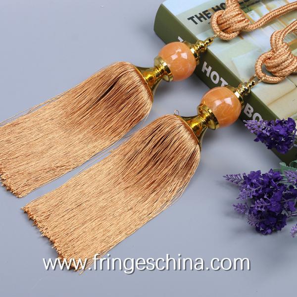 Quality Delicate custom long tassel fringe trimming for curtain attractive tieback hanging ball for sale