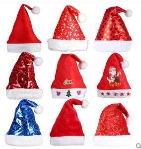 Wholesale Personalized Plush Toys Dancing Christmas Hat with Gold Podwer , Red / Blue from china suppliers