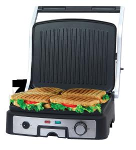 Wholesale Fully Open 4 Slice Panini Grill, panini press, sandwich press, sandwich toaster With S/S Housing from china suppliers