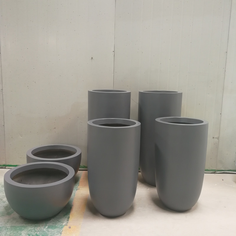 Waterproof Fiberglass Flower Pots Resin FRP Plant Pots For Decor