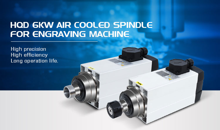 6KW GDF60-18Z-6.0 Air Cooled Spindle Motor for CNC Router 12.95KG and High Frequency