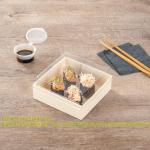 17 Ounce Square Straight Wooden Containers - Containers Sold Separately, Clear