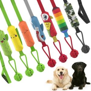 Wholesale Interactive Sound Pet Chew Toys Tug War Cotton Squeaky Dog Ball Rope from china suppliers