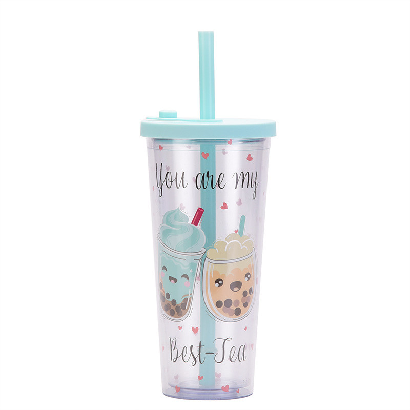 Acrylic Tumblers With Lids And Straws Skinny 16oz Double Wall