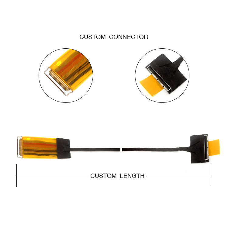 50AWG 0.5mm Pitch Lvds Edp Cable 30 Pin 20454-030t Jae Fi-D44c2-E