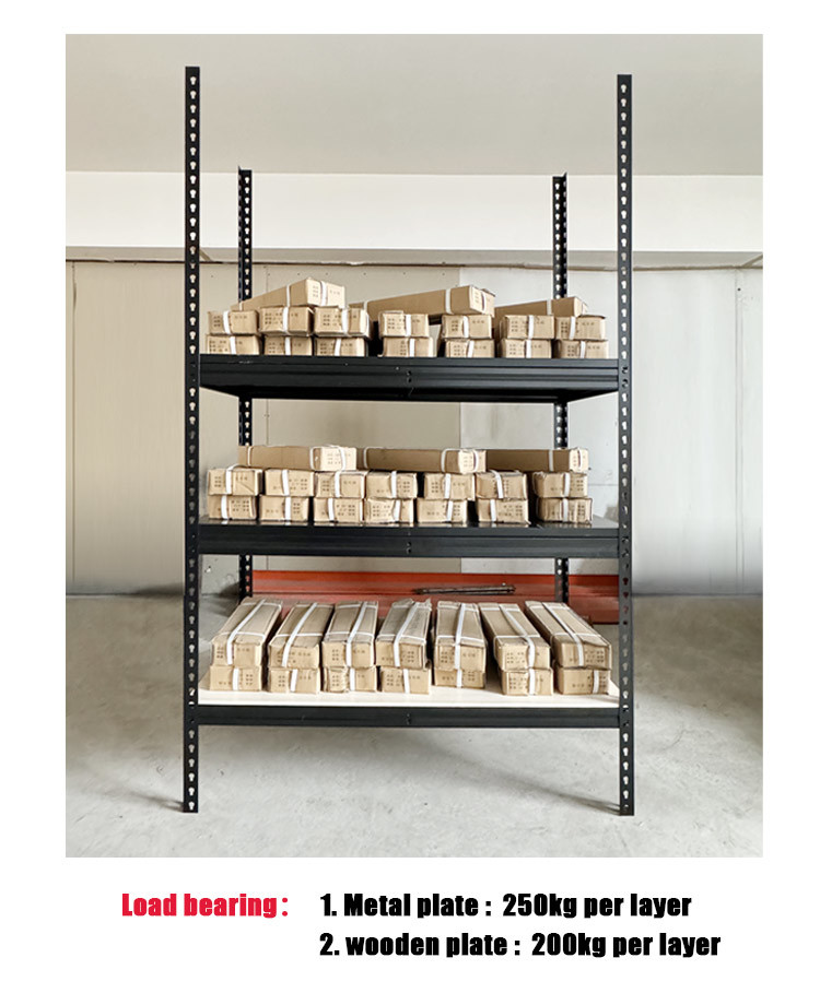 Garage Storage Shelf Stacking Angle Rack Boltless Wire Shelving High Load Bearing Capacity Angle Steel Rack