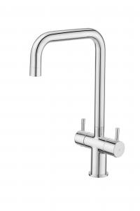 China stylish space Modern Kitchen Faucets Double Handle Monobloc on sale