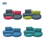 Kid'S modular foam play couch Furniture Circle Sofa With Micro Suede Fabric