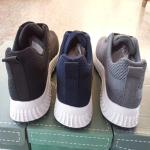Ladies Flyknit Sport Shoes Tricolor Breathable Sneakers Antiskid Large size navy