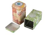 OEM Square Metal Tea Coffee Tin Box With Clear Window