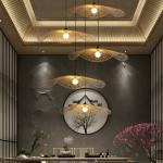 Bamboo woven lotus leaf Pendant Lights Natural Rattan Wicker Chandeliers(WH-WP