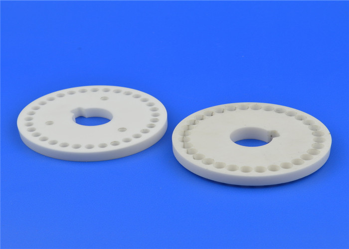 Heat Resistant Ceramic Disc / Alumina Ceramic Flange Customized Size With Ring