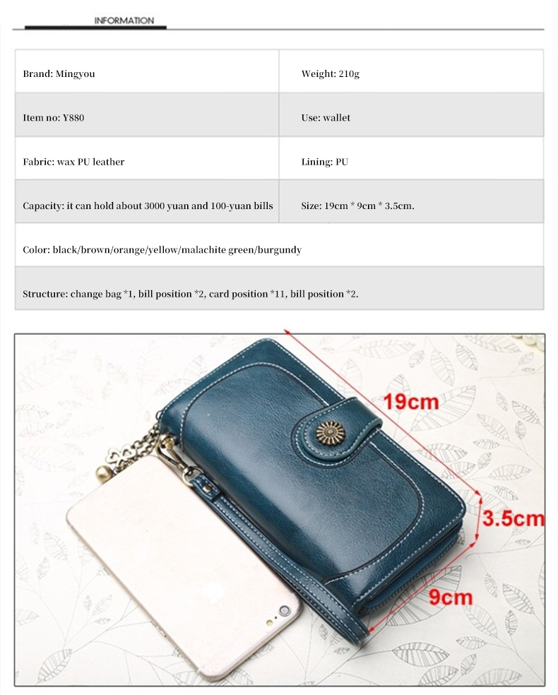 Low MOQ Mix Models Women's Long Zipper Wallet Newest Anti-Theft Selection