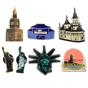 China Hard Soft Enamel Pin Badge Custom American Statue Metal Badge And Button on sale