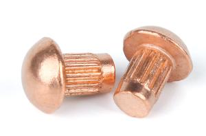 Wholesale Red Copper Pan Head Knurling Rivets Roud Head Knurled Rivets Rivets for Name Plate from china suppliers