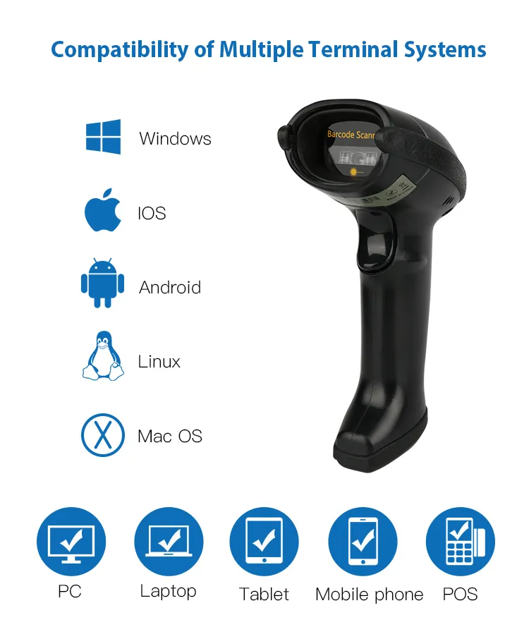 Hot Selling 1d CCD Code USB Wired Handheld Bar Code Reader Barcode Scanner