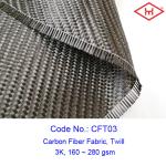 Tight Woven 3K Twill Carbon Fibre Fabric Popular For Cosmetic