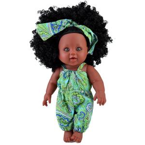 Wholesale Hand Rooted Mohair Black Doll Realistic 12 Inch Black Baby Dolls For Kids Gift from china suppliers