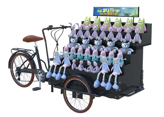 Electric Retail Display Cart , Mobile Display Cart With Shock Absorber