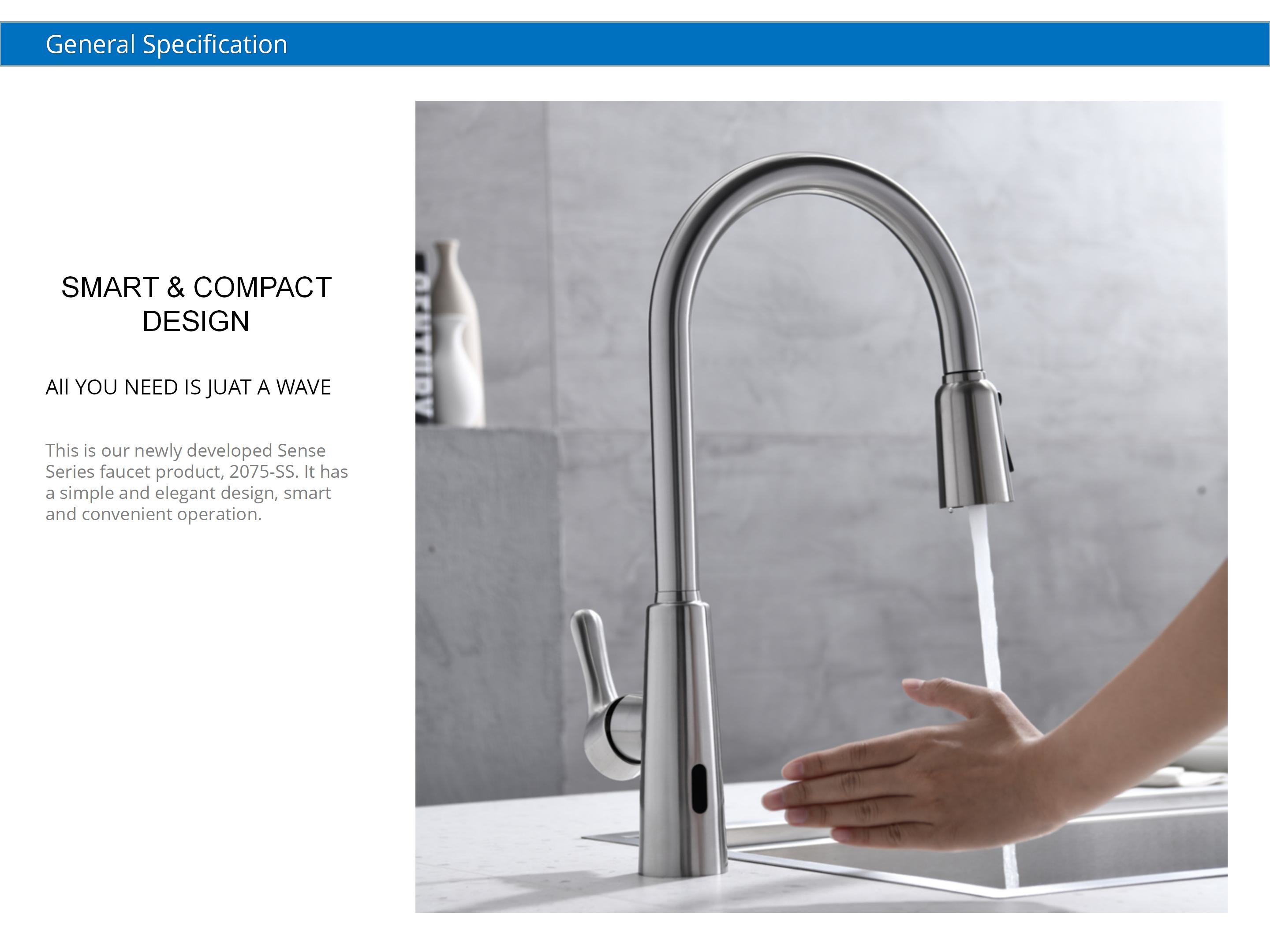 Extendable No Touch Kitchen Sink Faucets