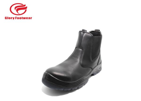Action Industrial Heat Resistant Leather Safety Shoes , Black Leather Slip On