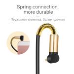 Male To Male 90 Degree Gold Plated Aux Spring 3.5mm Audio Cable