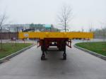 Green 12m Steel Flat Bed Semi Trailer With Lock For Cargo Transportation
