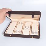 Coffee Color Microfiber Leather Jewelry Box for Necklace Bracelet Stud Set and