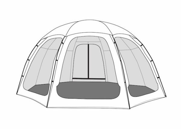 Octagon Waterproof Polycotton Outdoor Camping Tent With Aluminum Frame Pole 4*4
