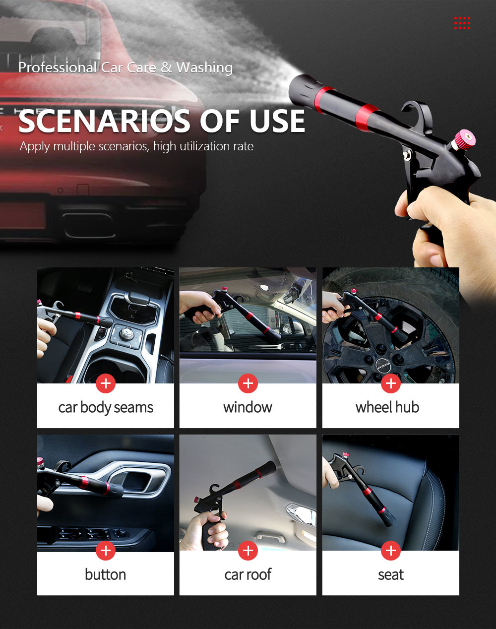 Black Tornador For Aluminum Car Washing Gun With High Power