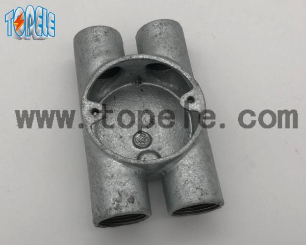 BS4568 Electrical Conduit Fittings Twin Through Way H Malleable Iron Box 20mm