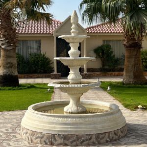 Buy cheap Marble Front Yard Fountain Stone 3 Tier Garden Water Fountains Large Modern Home from wholesalers