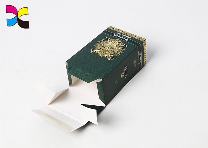 Tea Delicate Custom Packaging Boxes Golden Foil Chinese Traditional Style Cigarette