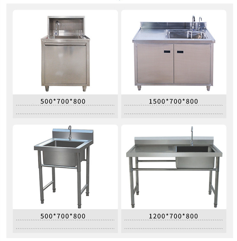 ISO9001 Anti Acid Steel Kitchen Furniture With Sink Adjustable Shelf Restaurant