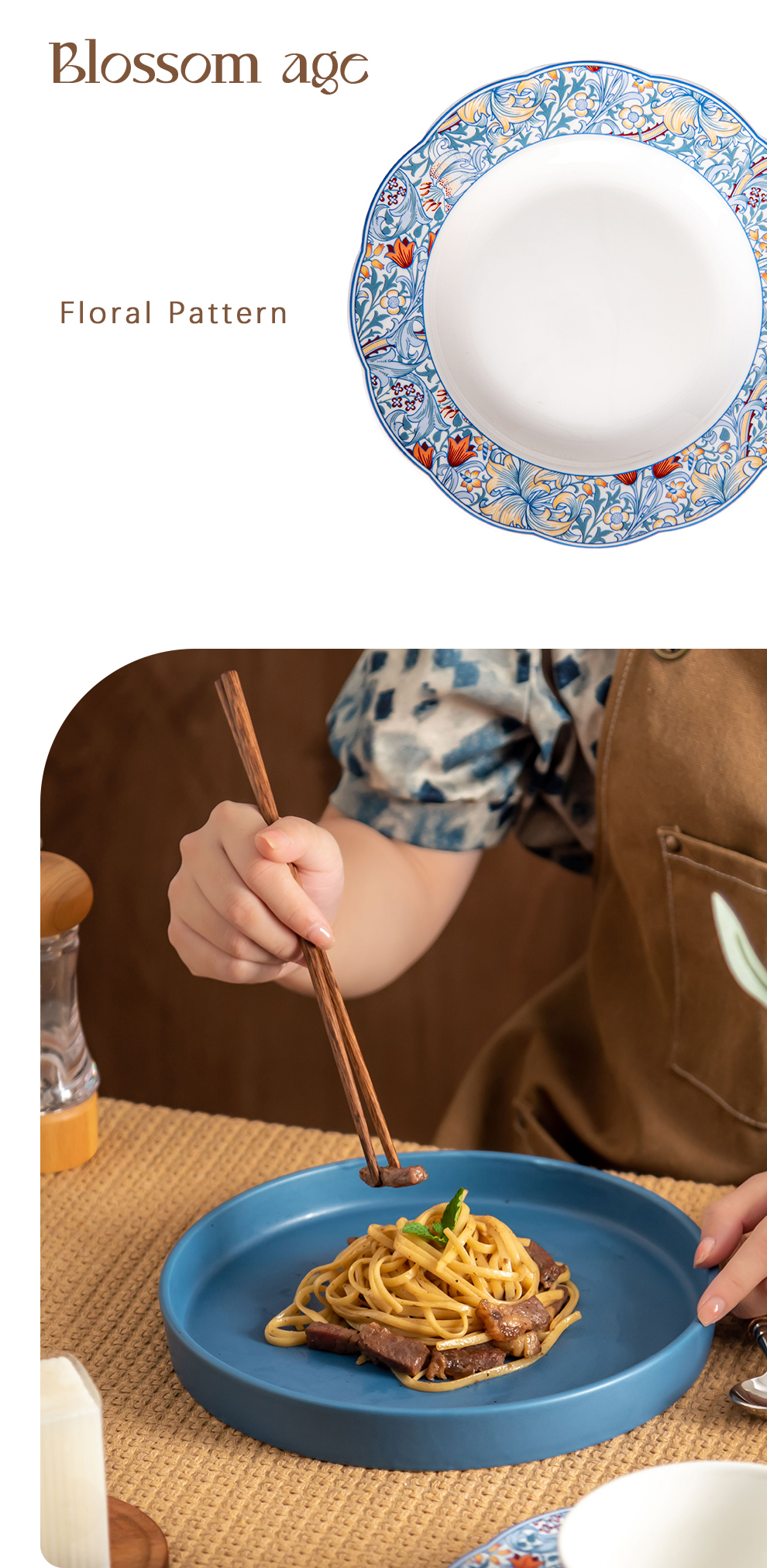 6-Person Bohemian Tableware Set With Ceramic Dinner Plates Bowls And Charger Plates