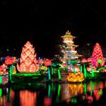 Waterproof Silk Chinese Festival Lantern Steel Frame Material