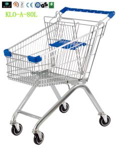 Wholesale 4 Wheel Hand Supermarket Shopping Cart Trolley With Coin Lock 70KGS Capacity from china suppliers