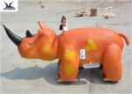 1.8 Meters Long Simulation Animal Motorized Rhinoceros Scooters Amusement Park