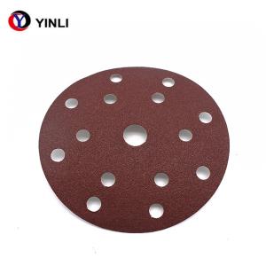 Wholesale 6 Inch Red Aluminum Sanding Disc Abrasive Grinding Wheel 120 Grit With Holes from china suppliers