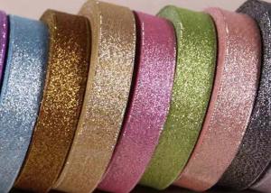 Wholesale Bright Colors Glitter Wired Ribbon Widely Used For Crafts / Packaging from china suppliers
