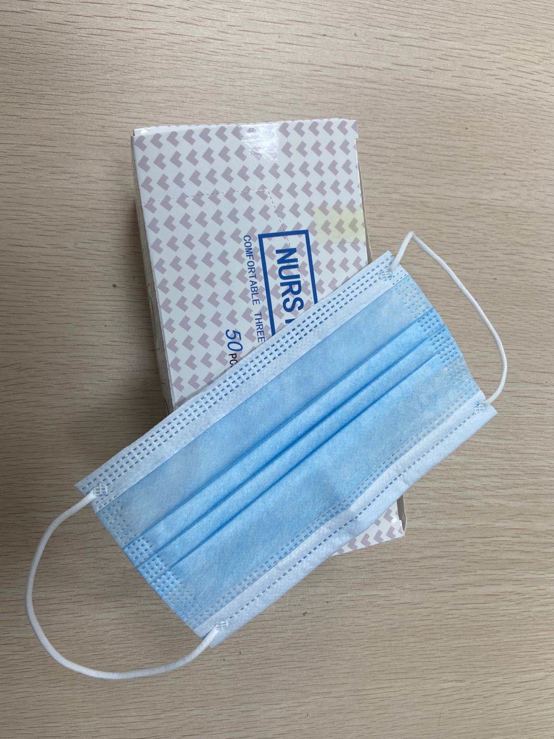 Safety Blue Appearance Disposable Mouth Mask Eco Friendly Materials