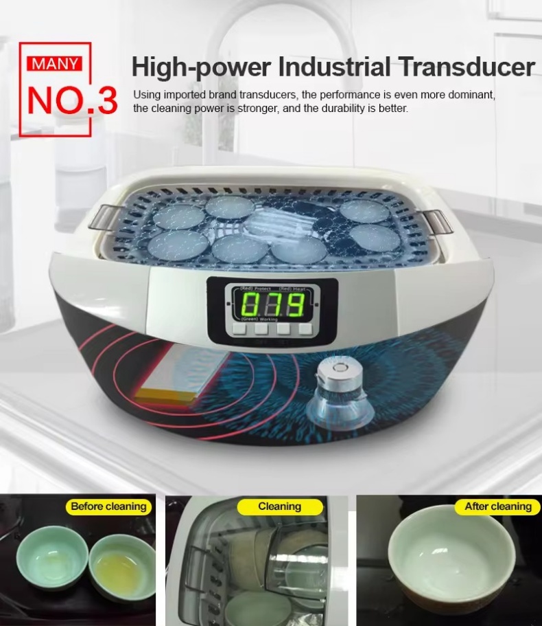 2.5L Dental Ultrasonic Cleaner Multi Purpose Cleaning Function Digital Ultrasonic Cleaner