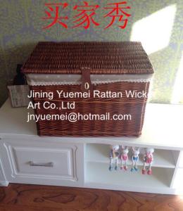 Wholesale willow storage basket with cover and mat laundry basket large style hot sale 2016 from china suppliers
