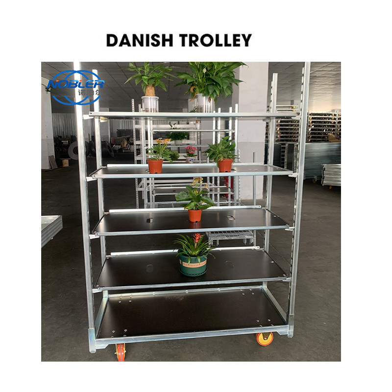 Durable Agricultural Planting Flower Cart Danish Trolleys Corrosion Resistance