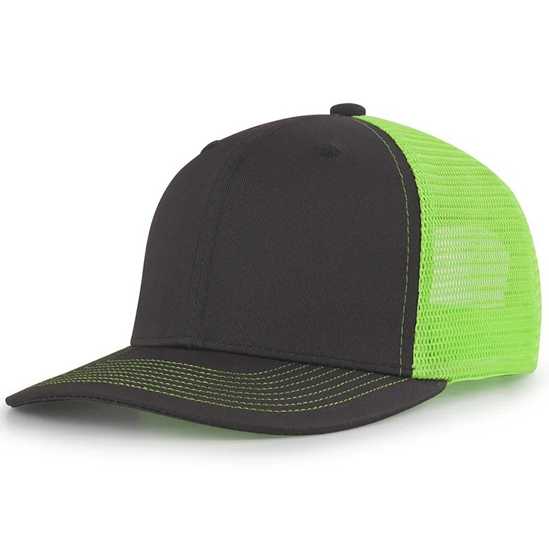 Custom Embroidered Logo Custom 6 Panel Cotton Trucker Cap with Plastic Snapback